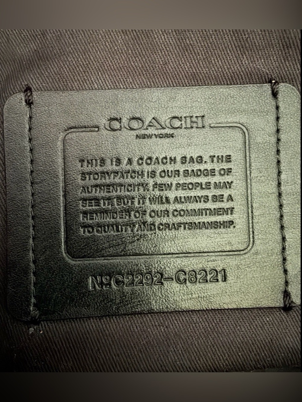 COACH Tote Bag 38 in Colorblock Forest Green Canvas/ Brown Leather/ Navy Stripes - Picture 11 of 16